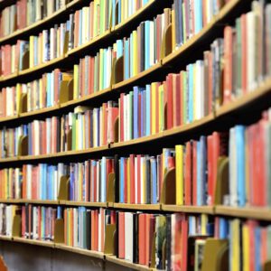 Round bookshelf in public library