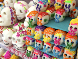 Decorated sugar skulls