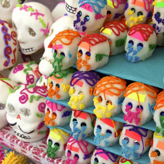 Decorated sugar skulls