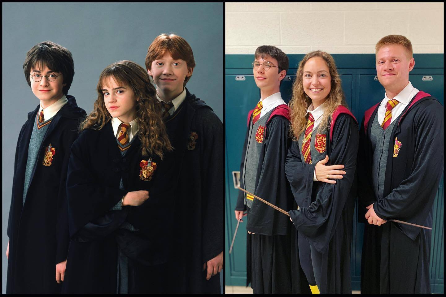Lauren Kelly with a few Hogwarts classmates