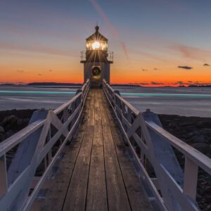 Marshall Point Lighthouse at sunset