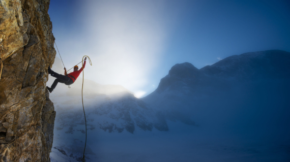 extreme winter climbing