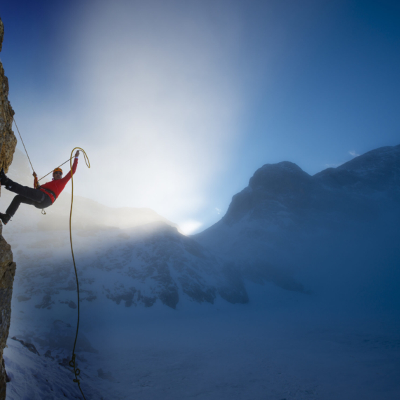 extreme winter climbing