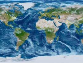 Geography world map. Modified toned with city lights. Elements of this image furnished by NASA