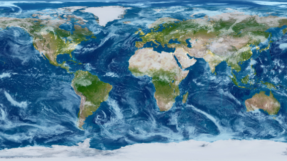 Geography world map. Modified toned with city lights. Elements of this image furnished by NASA