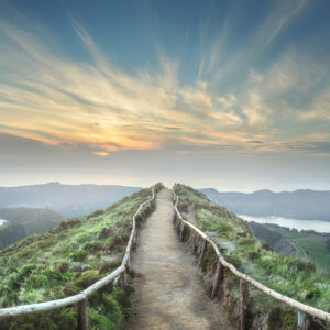 Mountain landscape Ponta Delgada island, Azores Portugal