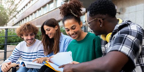 Students working together in a group